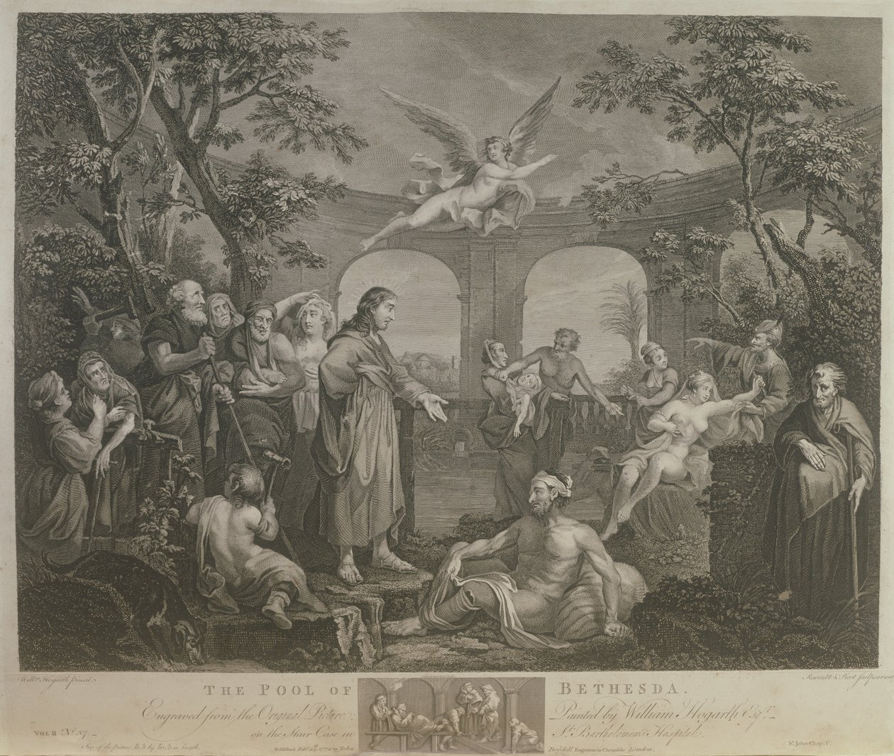 The Pool of Bethesda, engraved by J.M. Delatre and Simon Francis Ravenet, published by John Boydell by William Hogarth