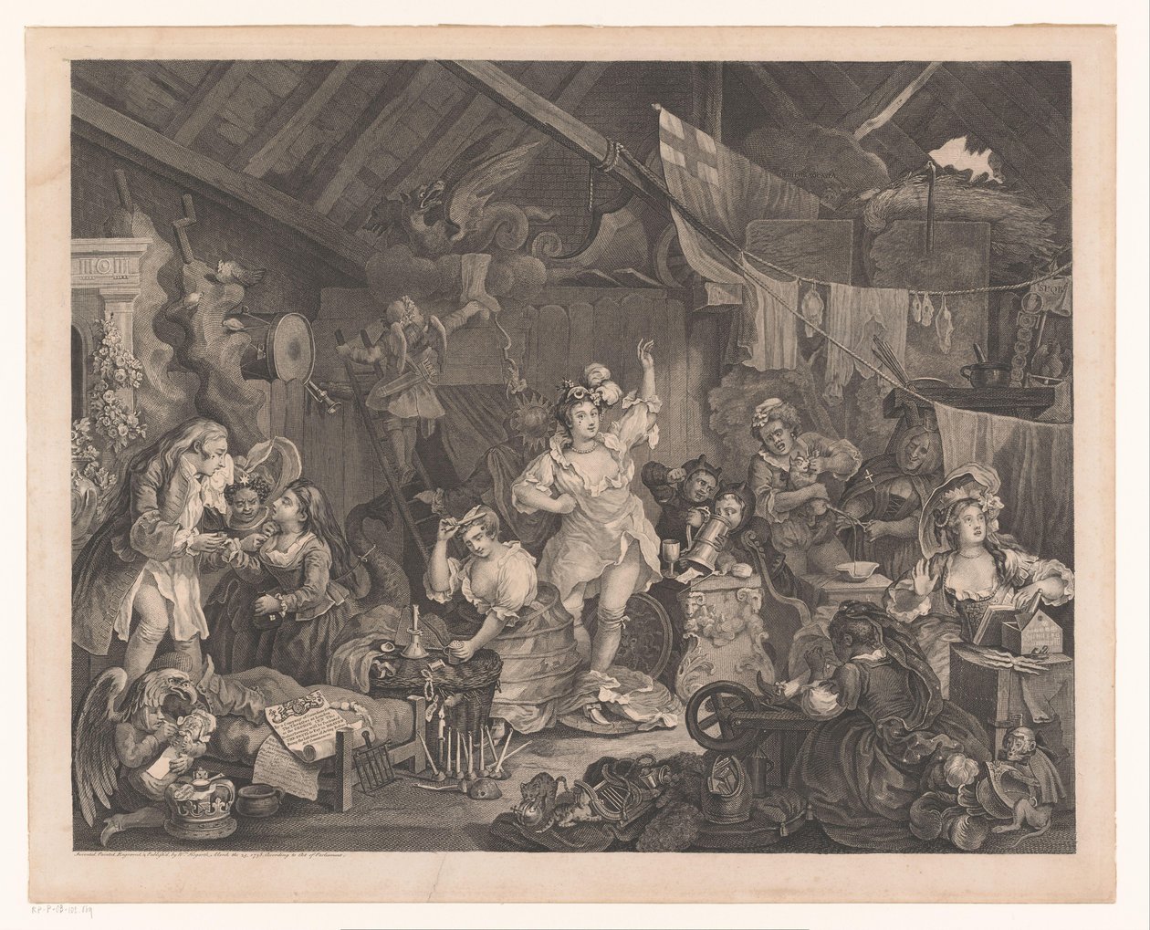 Disguised Actresses and Children in a Barn (Strolling Actresses Dressing in a Barn) by William Hogarth