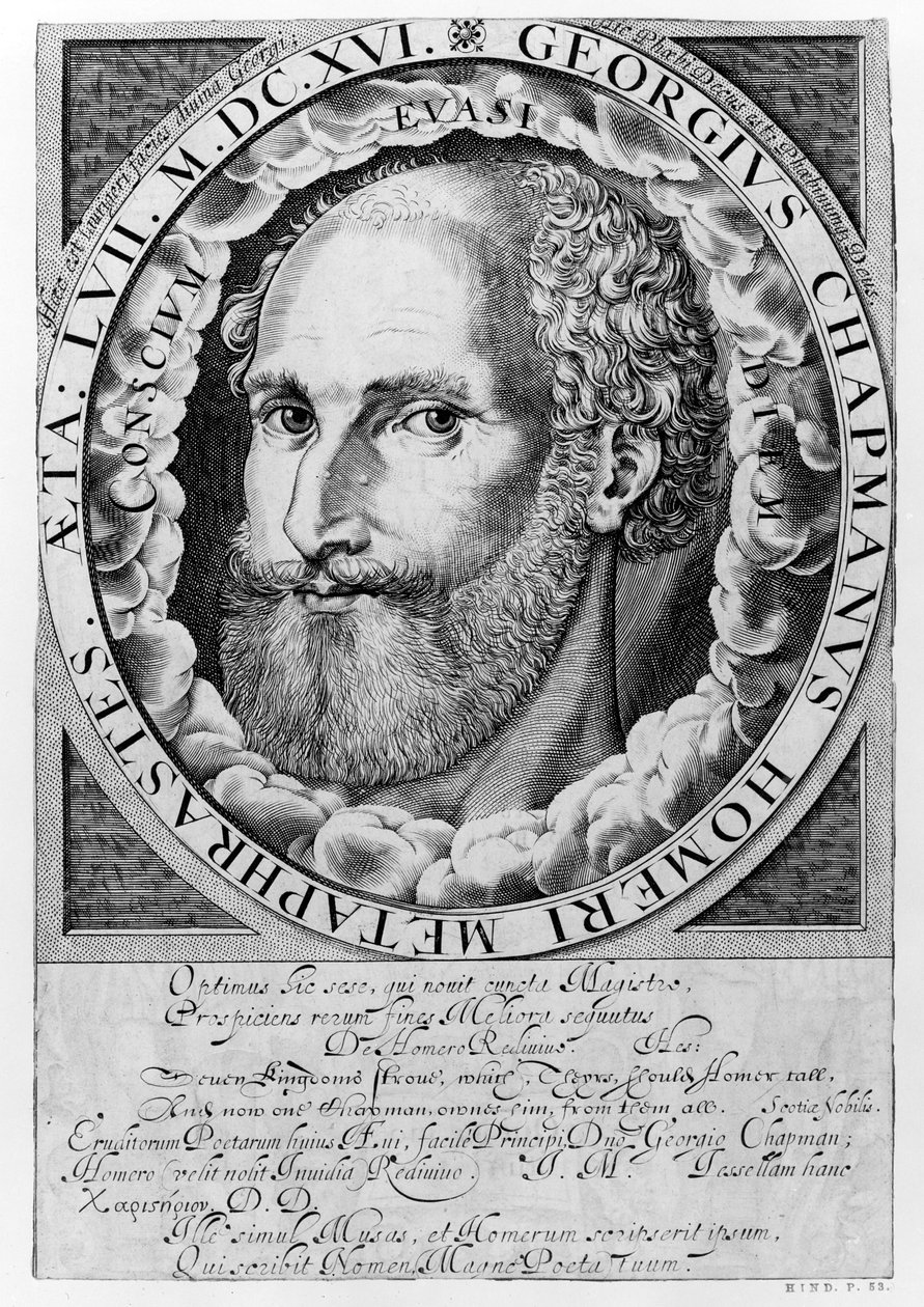 Portrait of George Chapman (c.1559-1634) c.1609-10 by William Hole