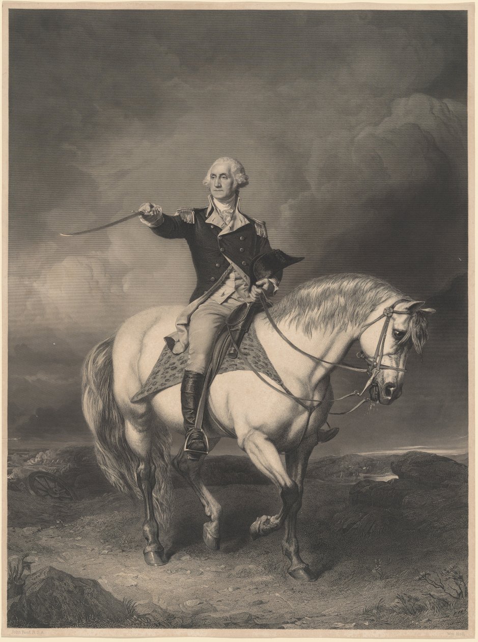 George Washington on Horseback by William Holl II after John Faed