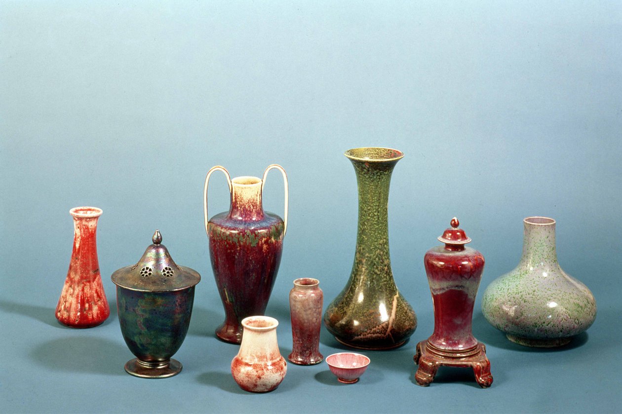 Group of Earthenware Vases and Bowls Made at the Ruskin Pottery, 1898-1935 by William Howson Taylor