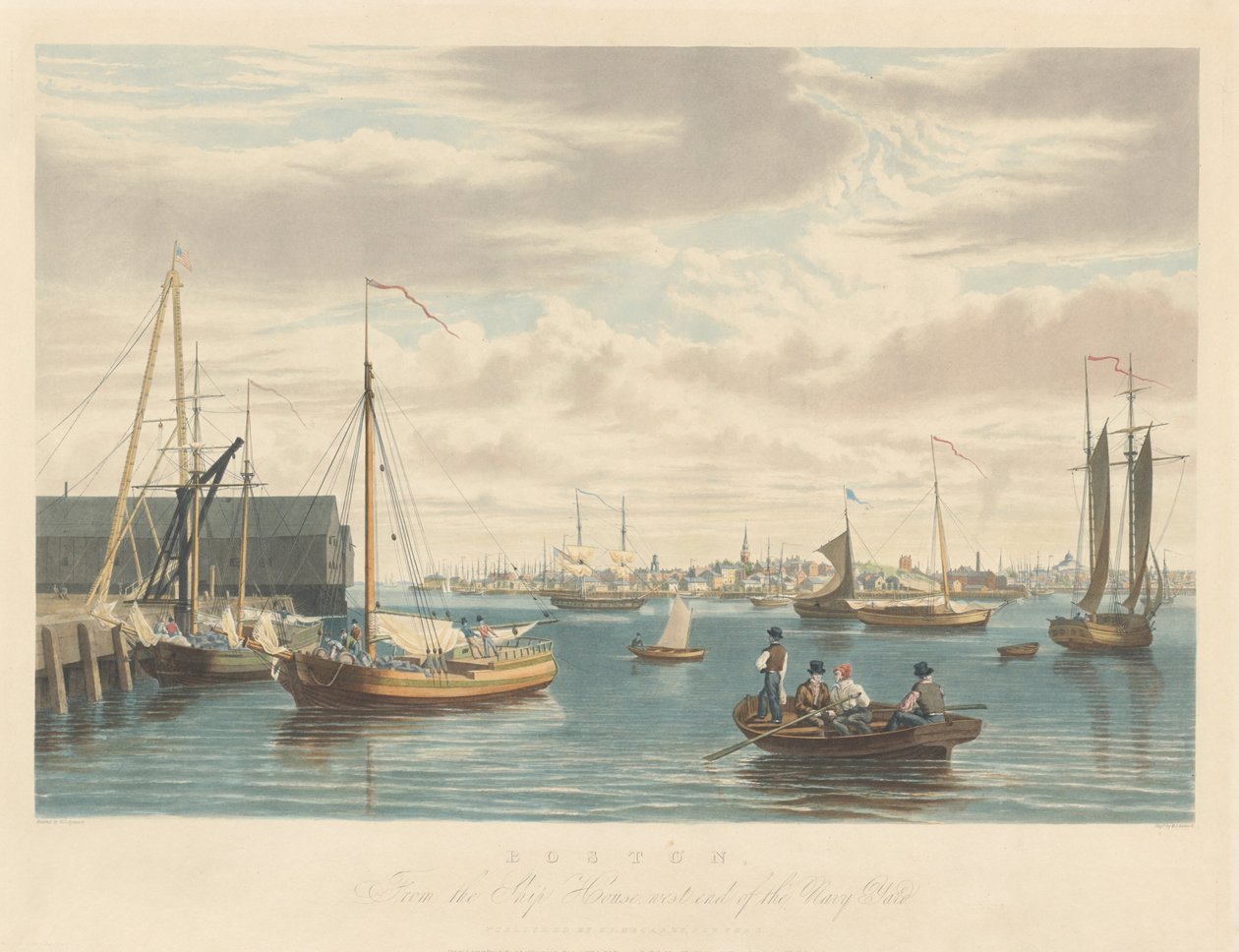Boston: From the Ship House West End of the Navy Yard by William James Bennett