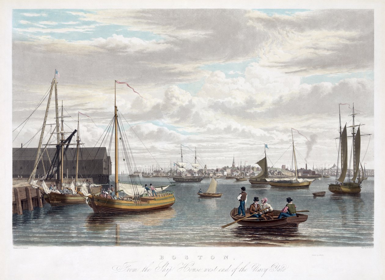 Boston, from the Ship House, west end of the Navy Yard, c.1833 by William James Bennett