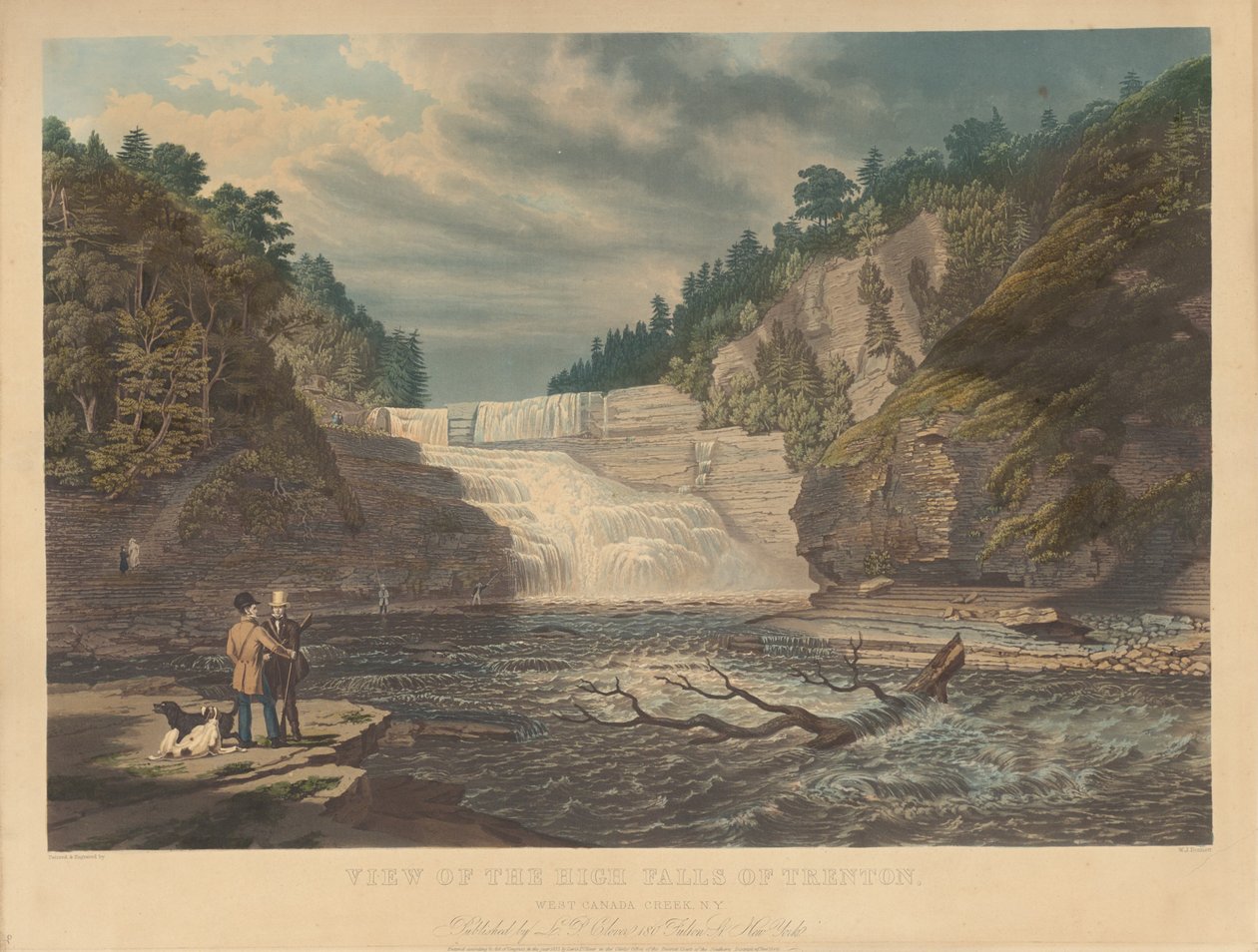 View of the High Falls of Trenton: West Canada Creek, N.Y. by William James Bennett