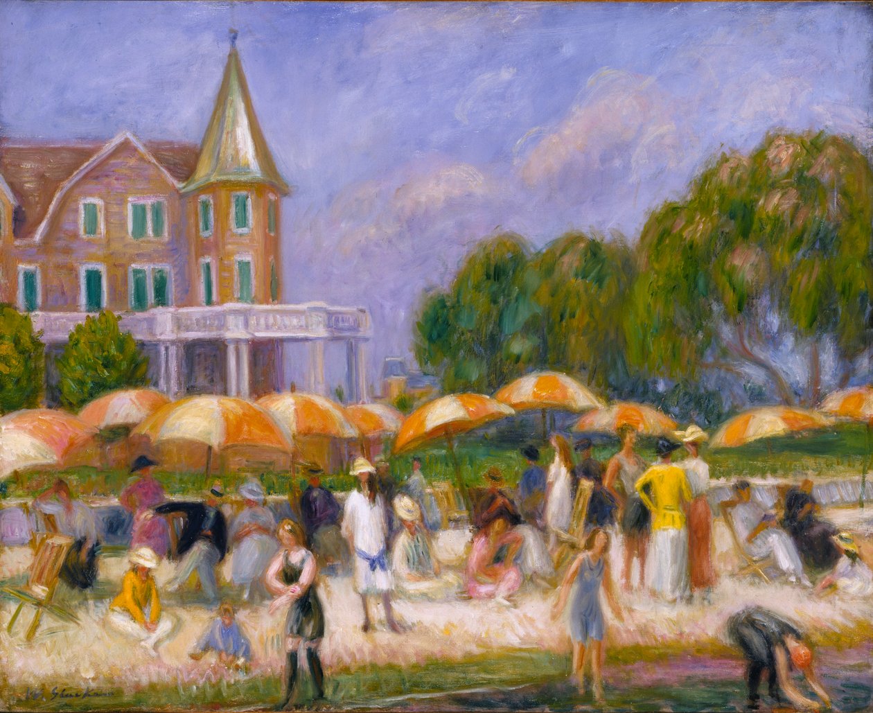 Beach Umbrellas at Blue Point by William James Glackens