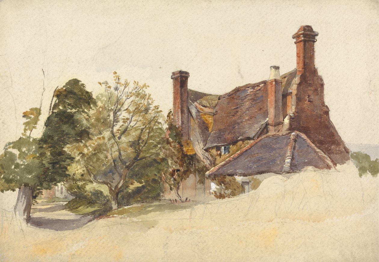 Study of a Cottage by a Lane by William James Muller