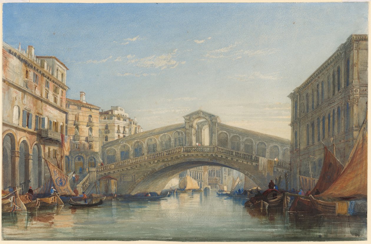 The Rialto Bridge, Venice by William James Muller