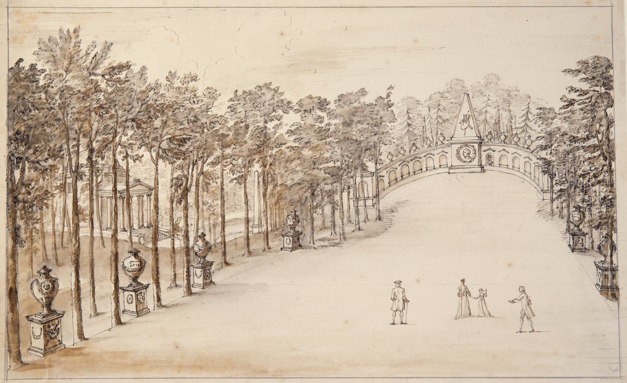 Chiswick, First Design for the Exedra by William Kent
