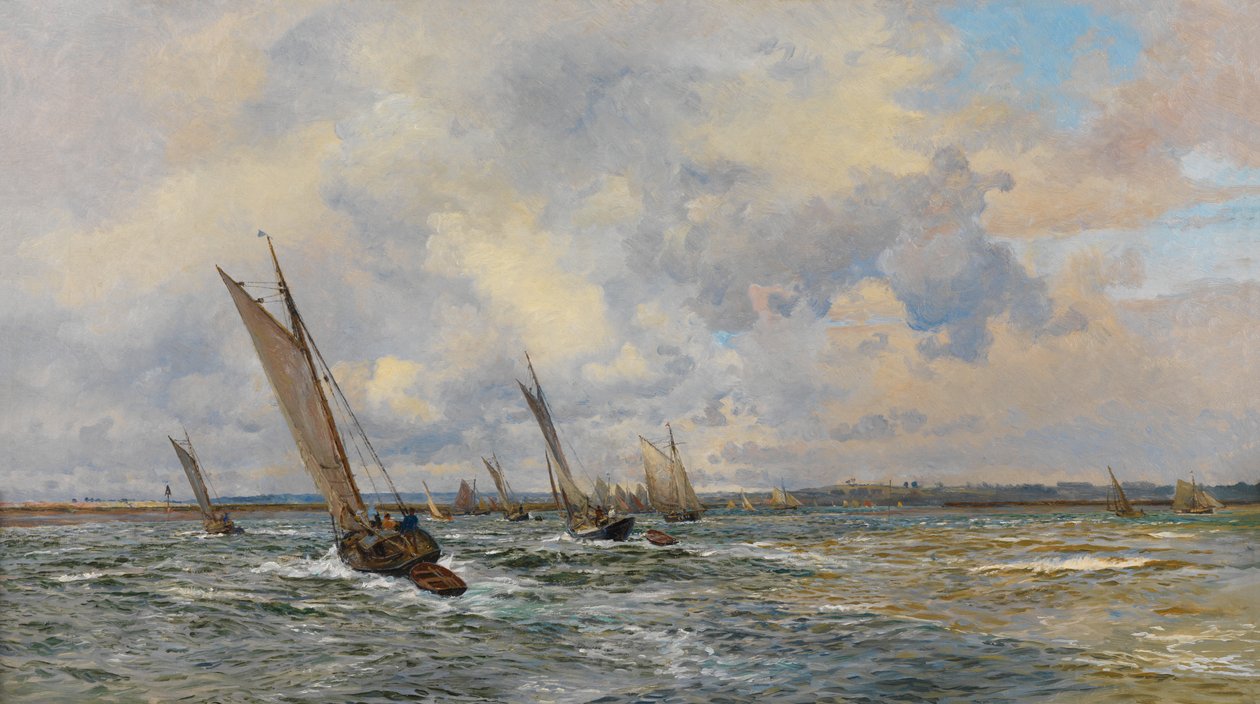Shrimpers Hauling to Windward by William Lionel Wyllie