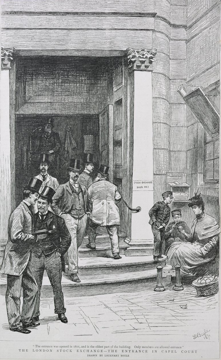 Stock Exchange Entrance in Capel Court by William Lockhart Bogle