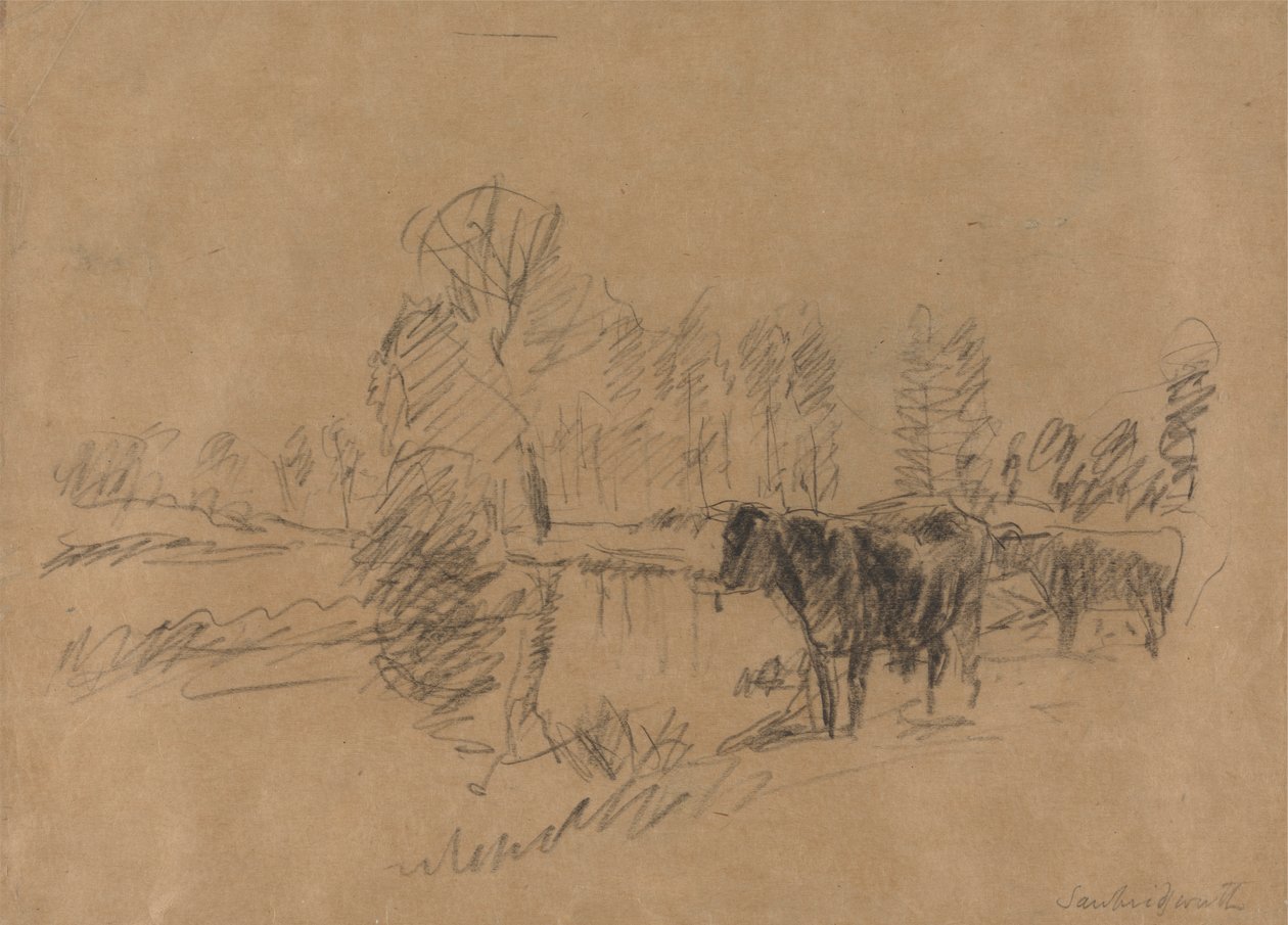Cattle in a Landscape by William Mark Fisher