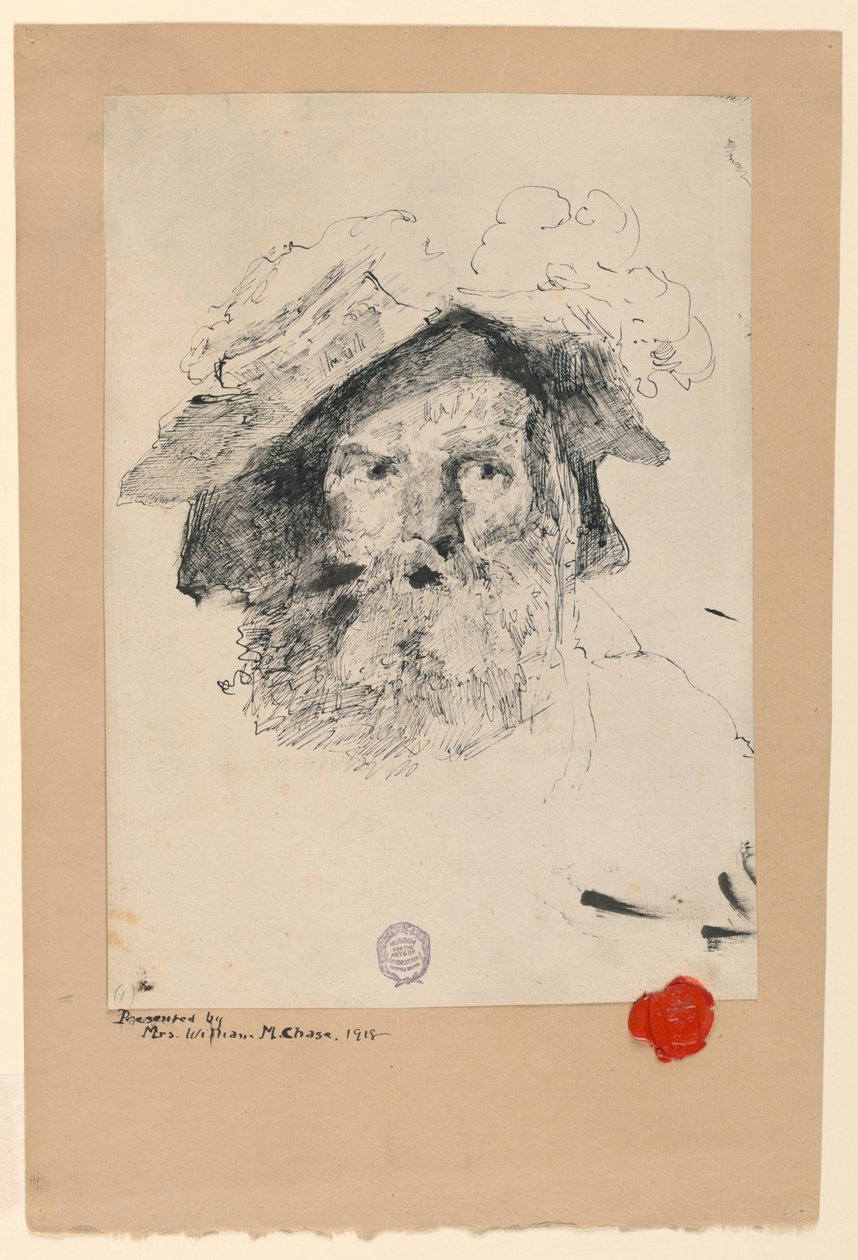 Drawing, Head of a Bearded Man, 1872–78 by William Merritt Chase