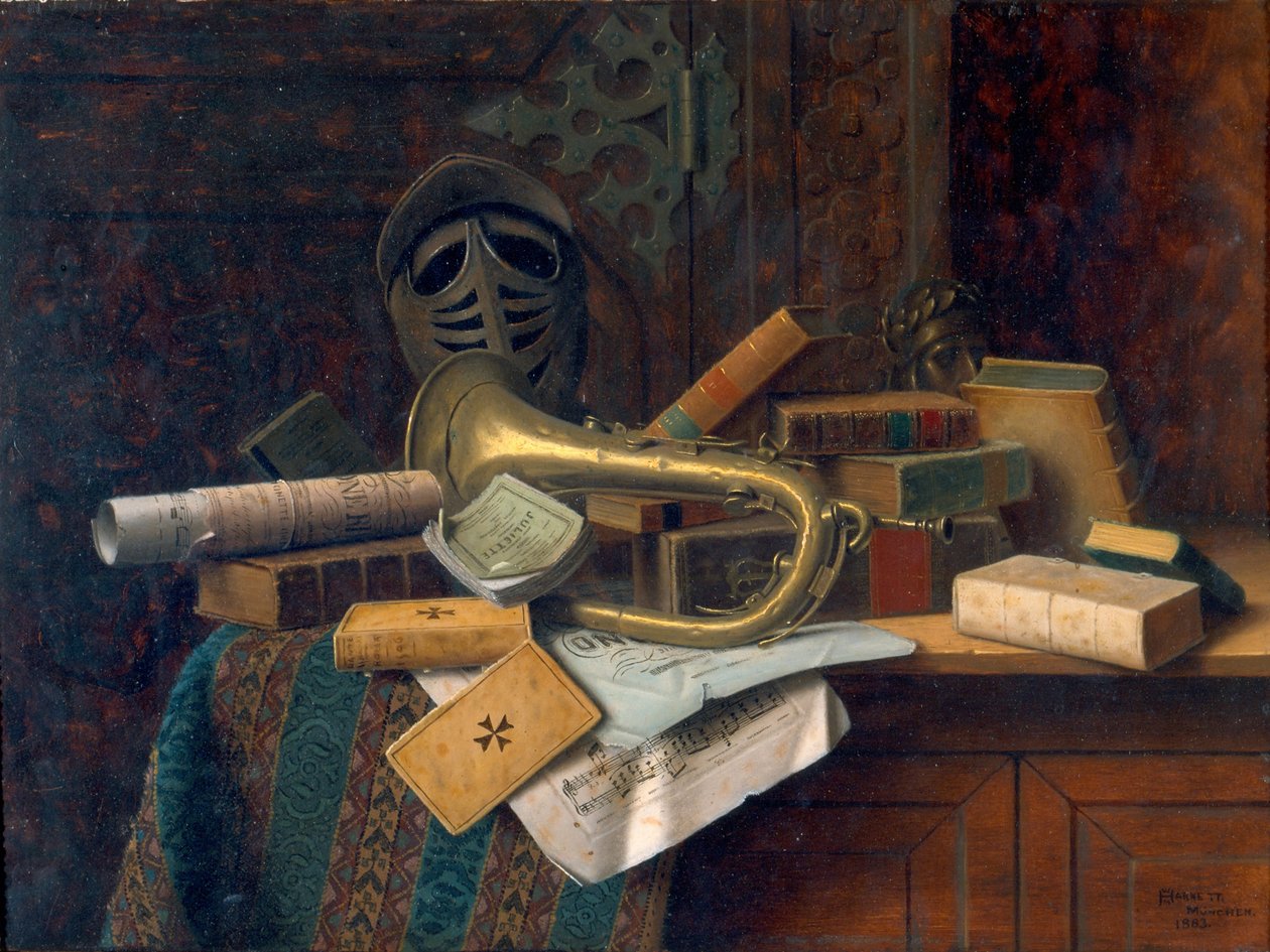 Still Life with Bust of Dante by William Michael Harnett