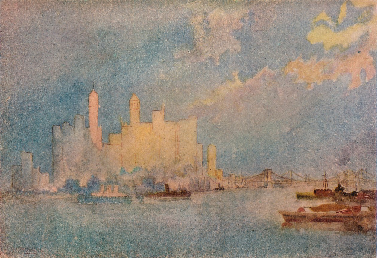 New York From The Sound by William Monk