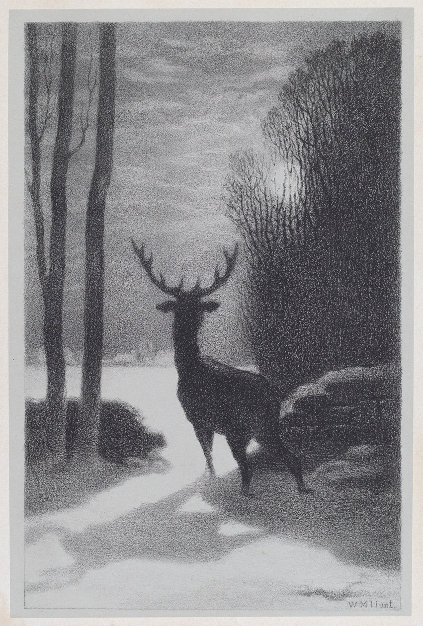 Stag in the Moonlight by William Morris Hunt