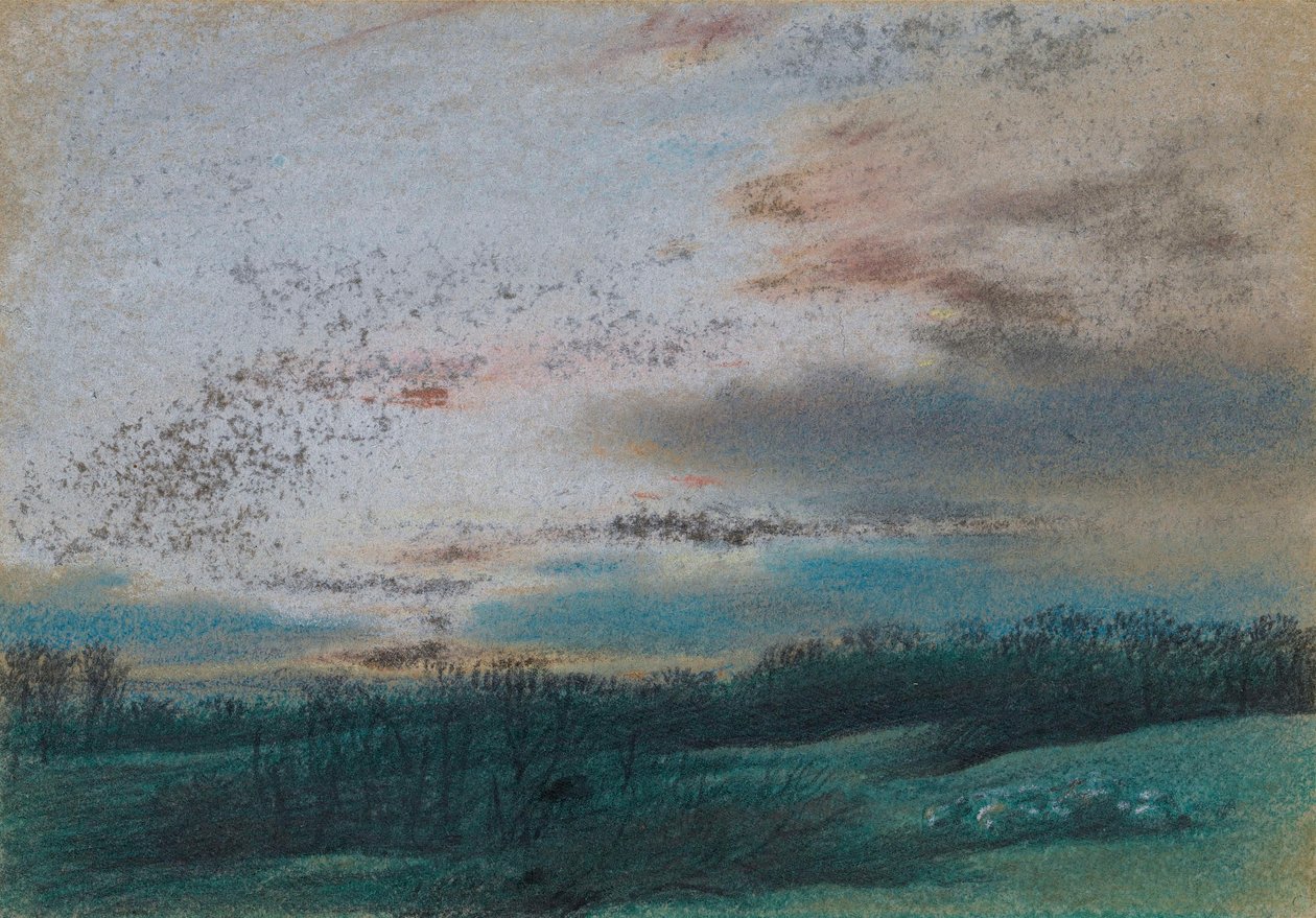 The Moor and Shrunken Trees at Sunset by William Mulready
