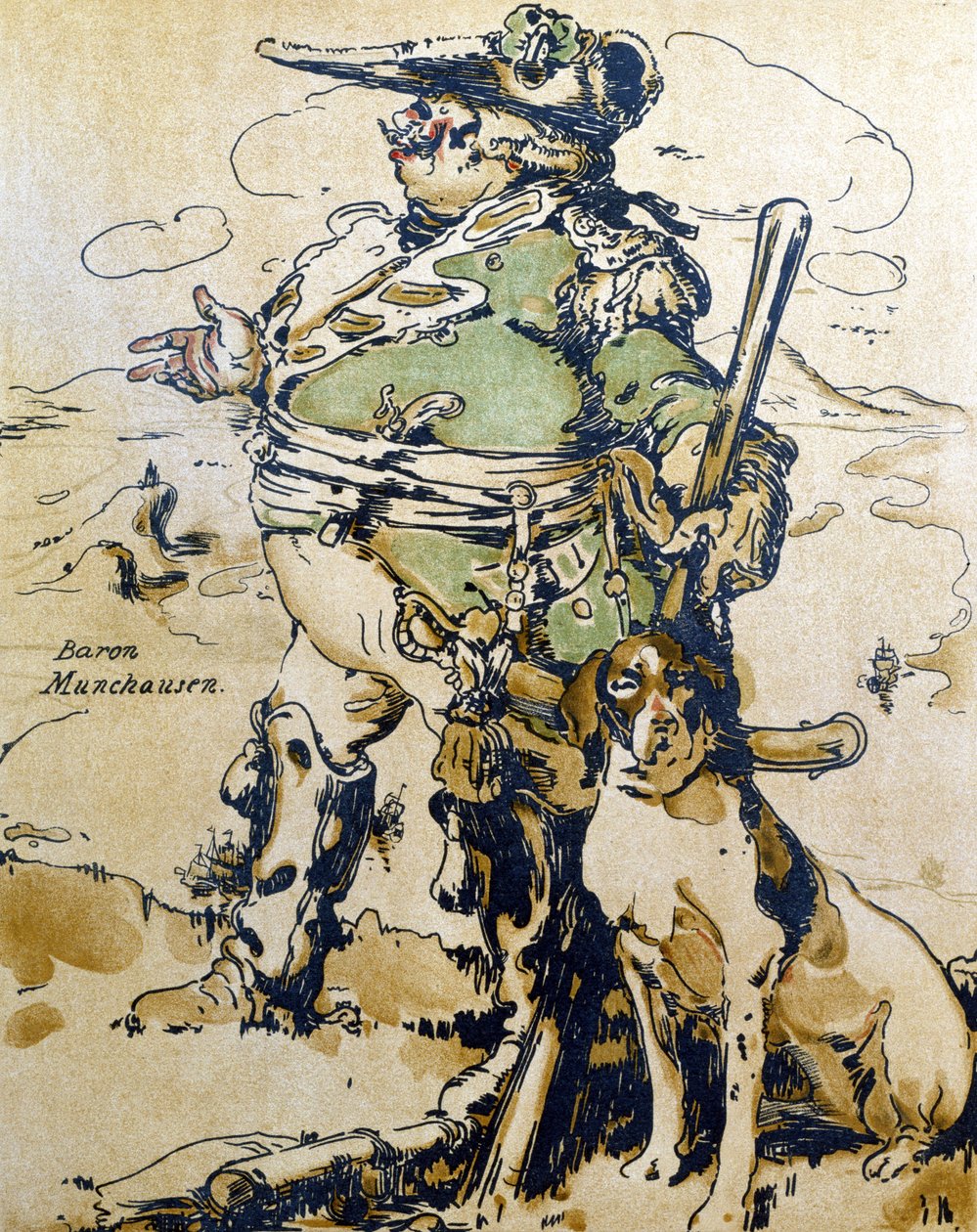 Baron Munchausen, illustration from 