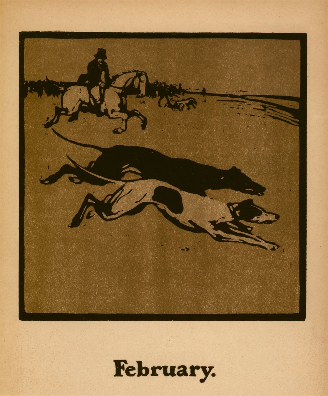 Coursing (February), c.1898 by William Nicholson