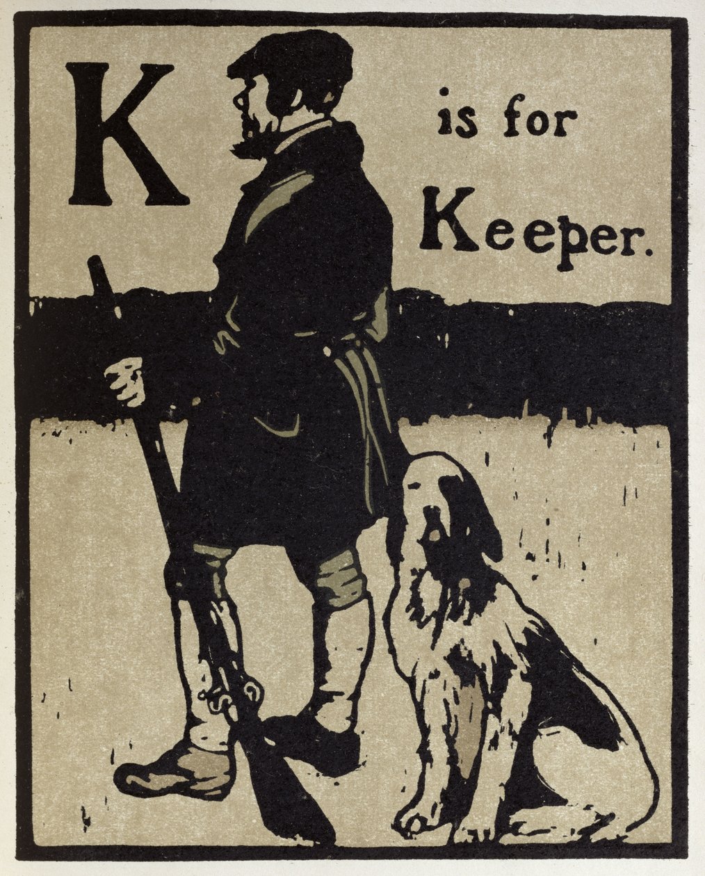 K is for Keeper, illustration from 'An Alphabet', published by William ...