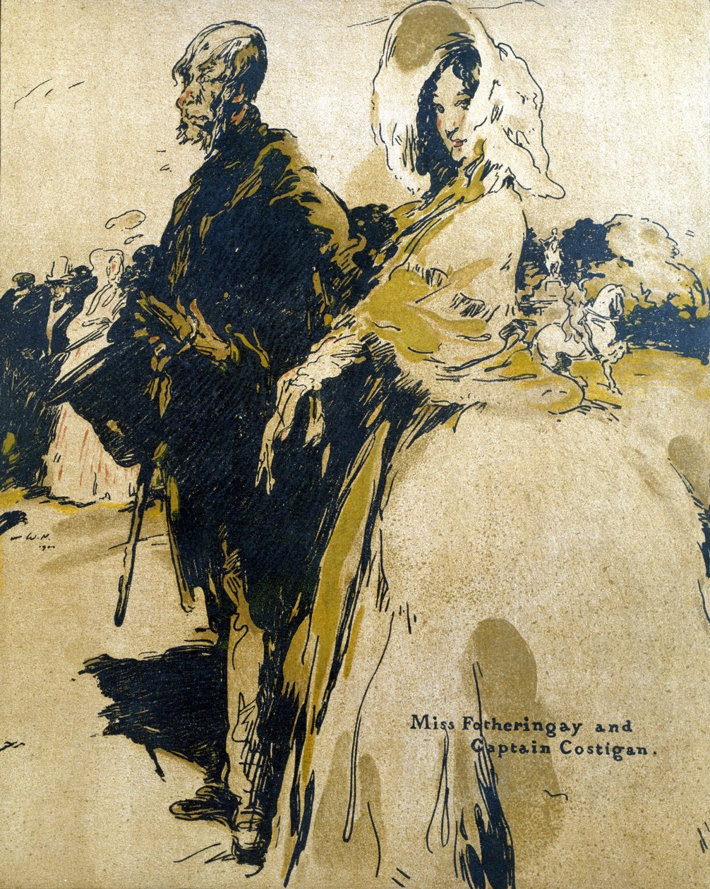 Miss Fotheringay and Captain Costigan, illustration from 