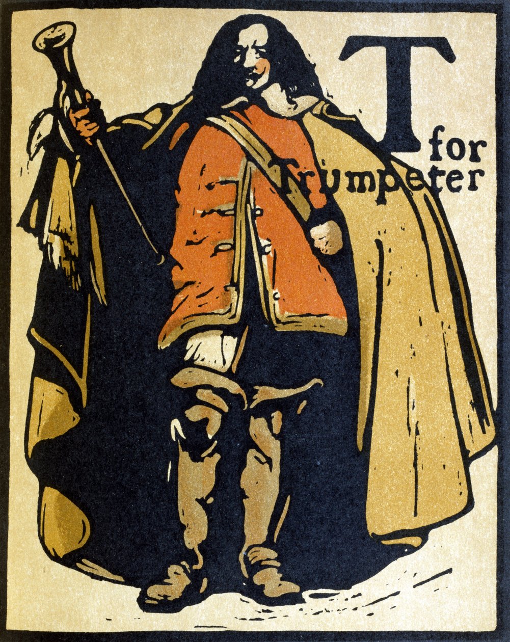 T for Trumpeter, illustration from 