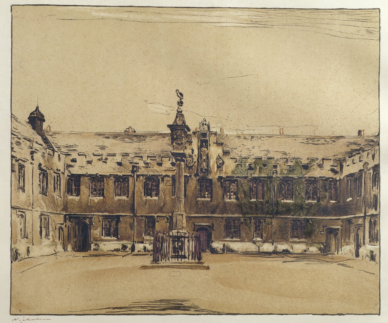 The Front Quad of Corpus Christi College, Oxford by William Nicholson