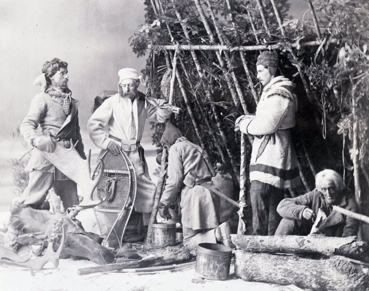 Life of the Trapper in Canada, photo by Notman, circa 1890 by William Notman