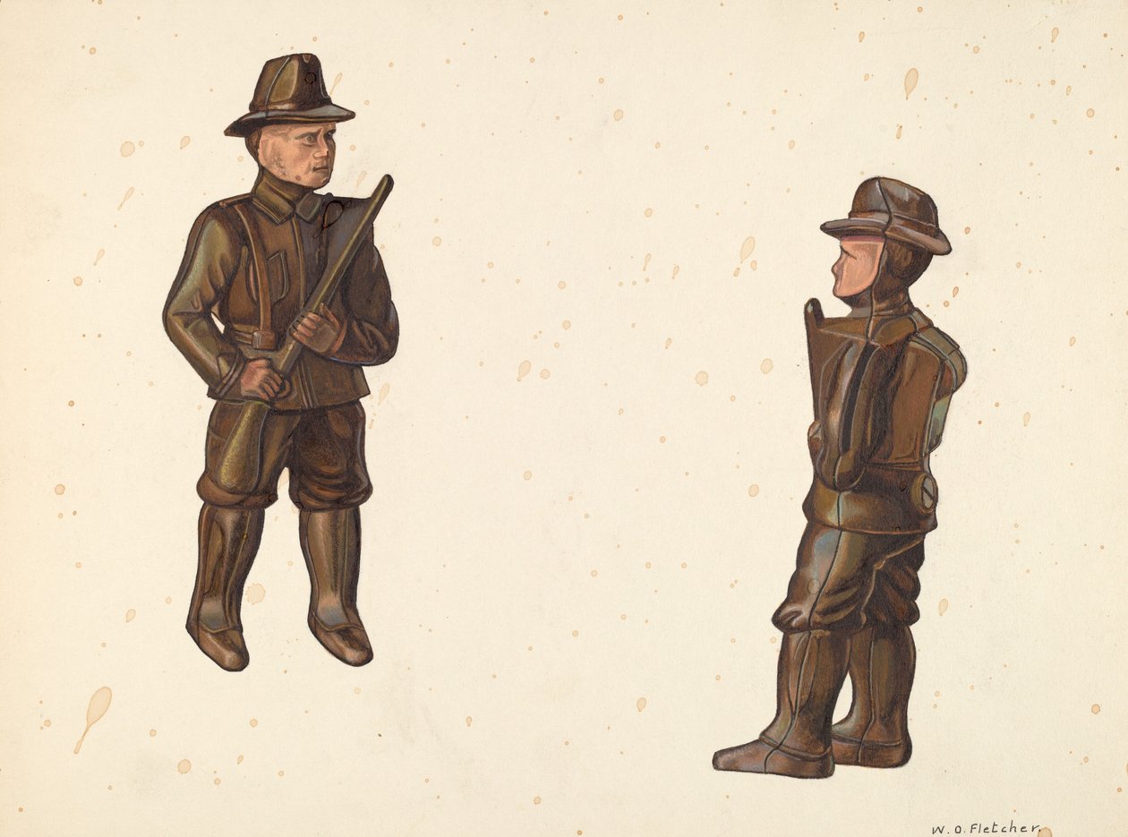 Soldier in Khaki Coin Bank, c. 1938 by William O. Fletcher