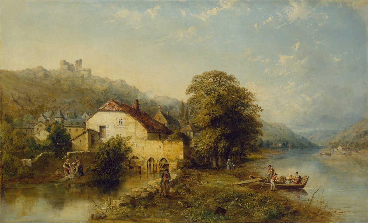 View on the River Inn near Swartz, Tyrol by William Oliver