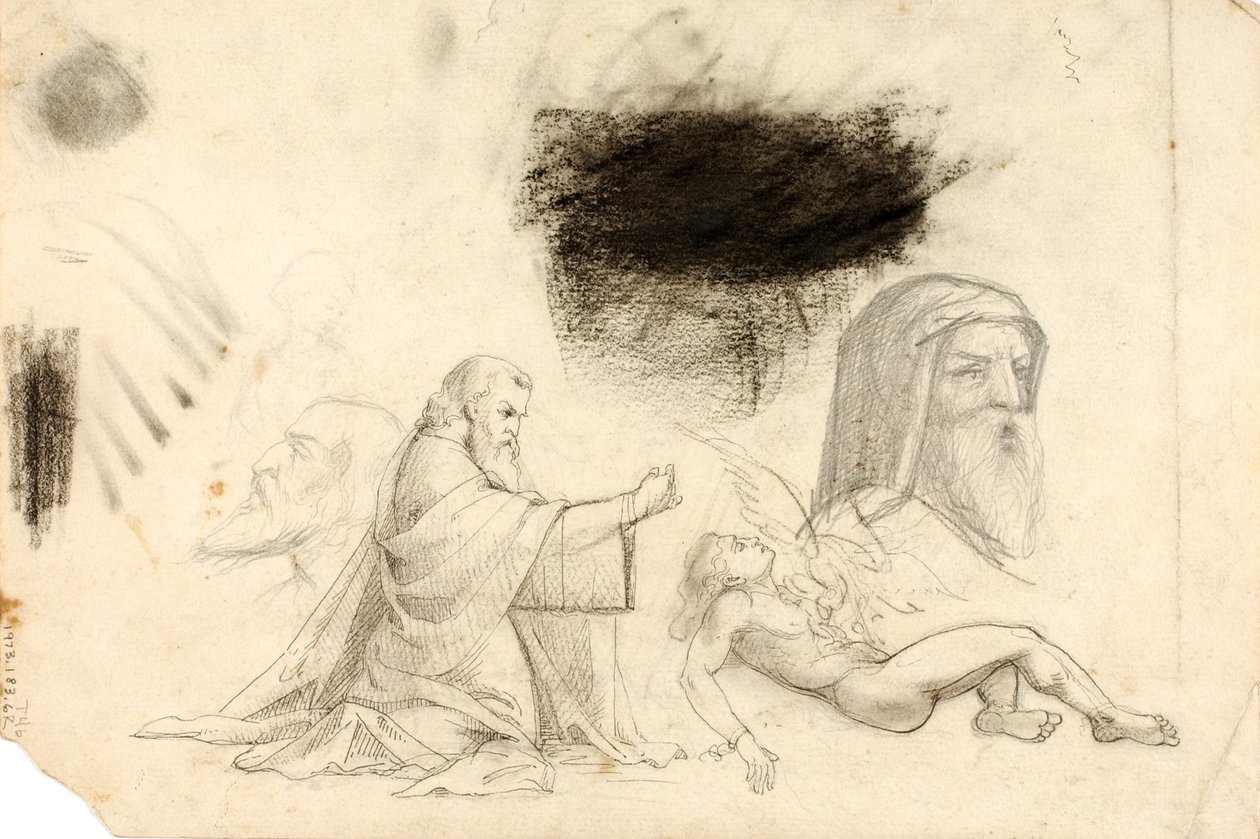 Studies--Villa Borghese, 2 Figures, etc. by William Page