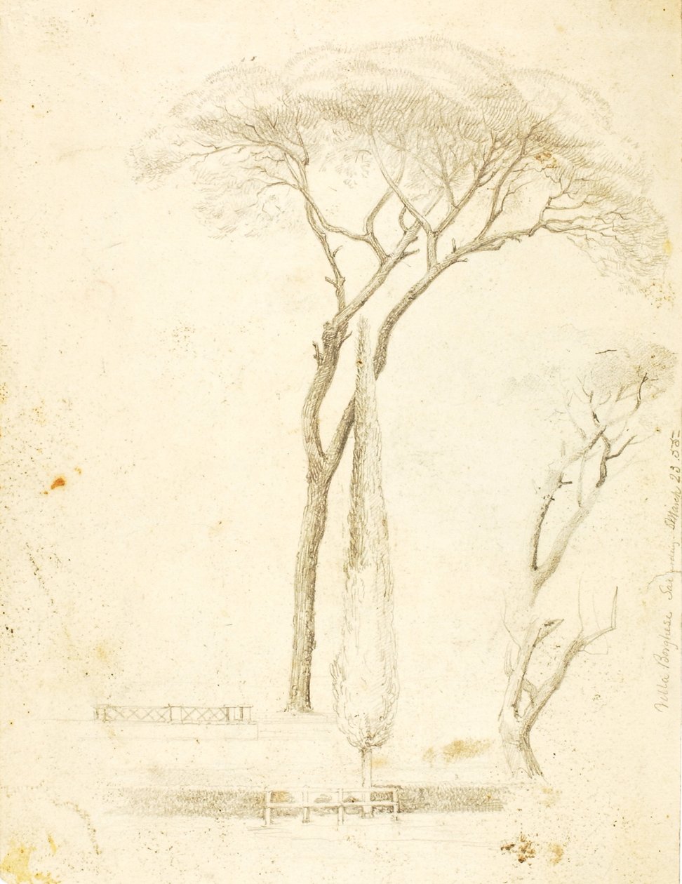 Studies--Villa Borghese, 2 Figures, etc. by William Page
