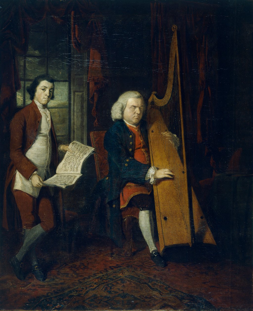 John Parry the Blind Harpist with an Assistant by William Parry