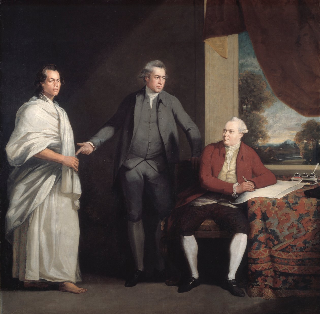 Omai, Joseph Banks and Dr Daniel Solander by William Parry