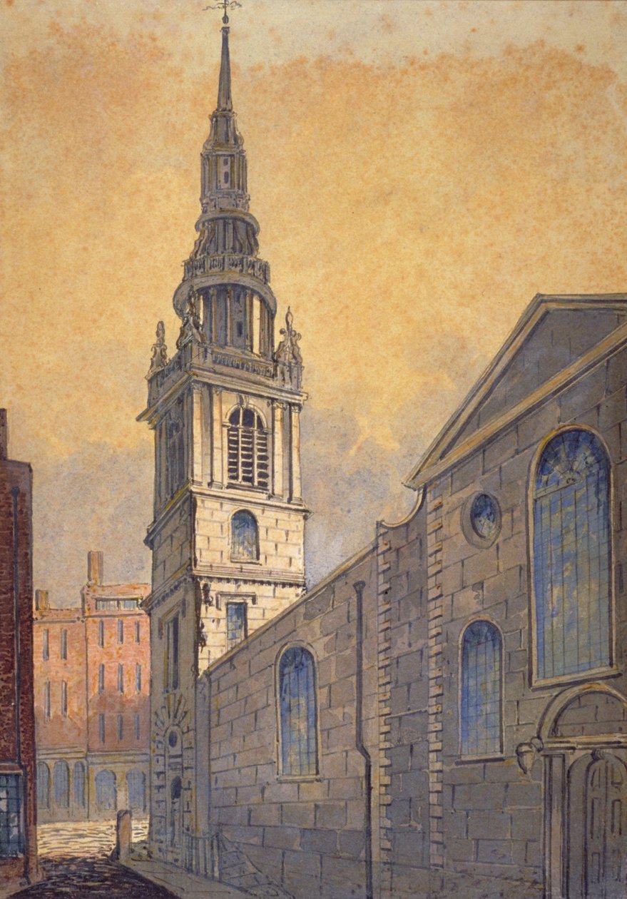 Church of St Mary le Bow from Bow Churchyard, City of London by William Pearson