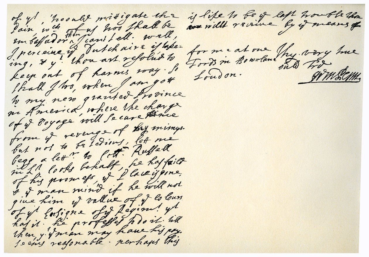 Letter from William Penn to Colonel Henry Sydney, 29th March 1681 by William Penn