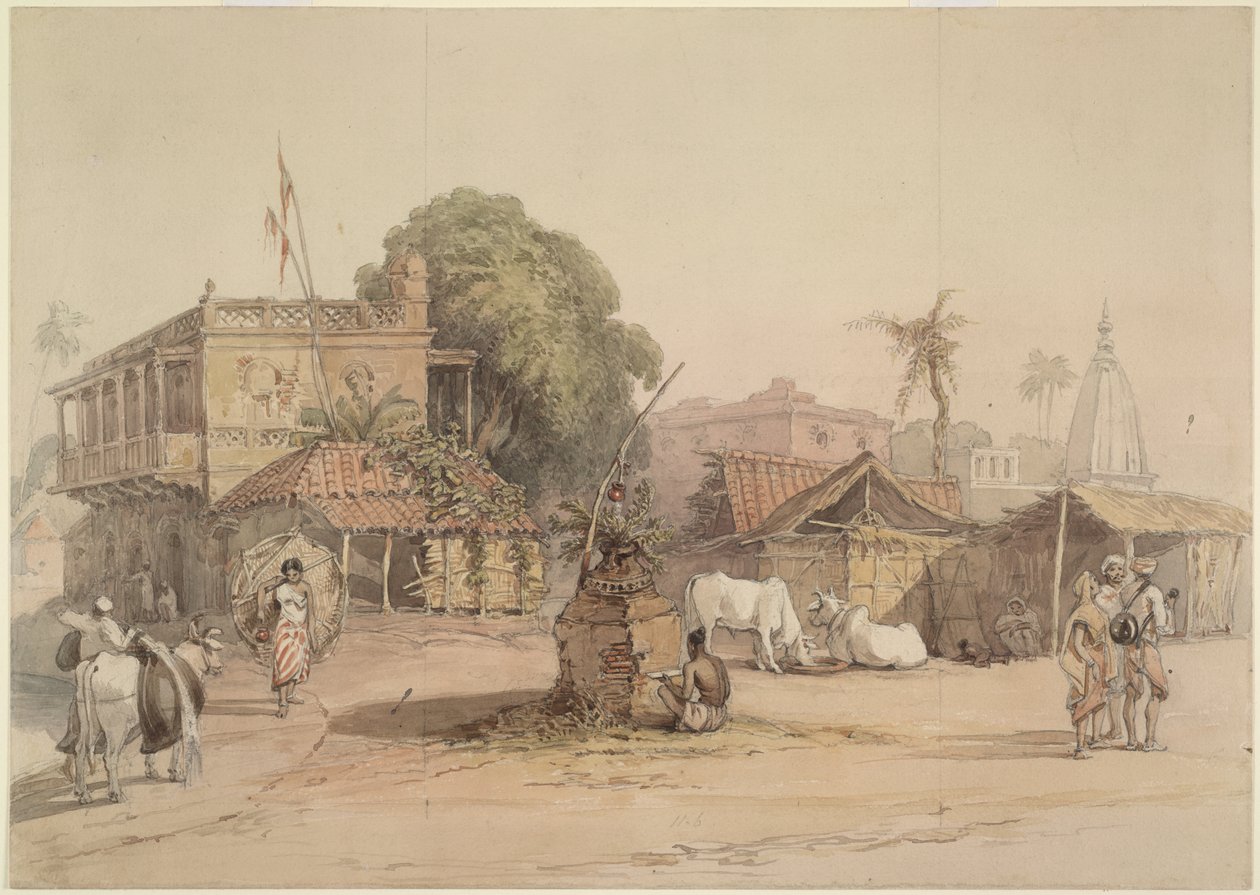 Village scene with a small 