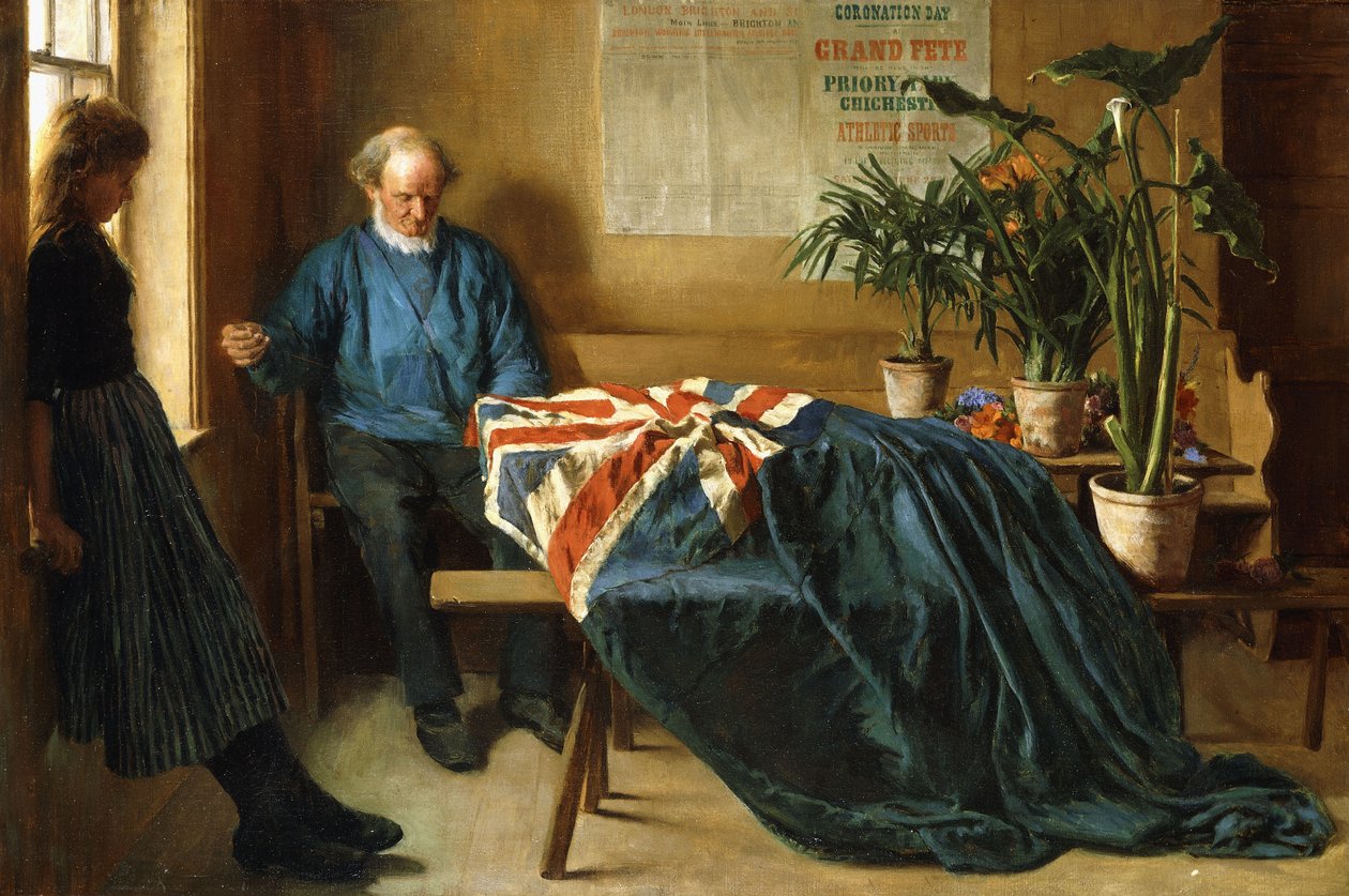 Preparation for Coronation Day, Chichester, c.1902 by William Rainey