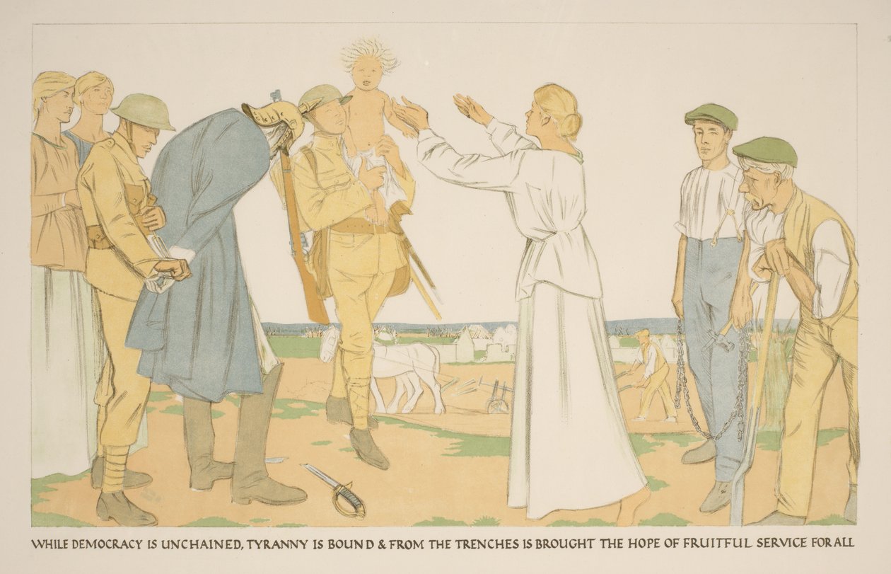 Farmers and Soldiers on the Land by William Rothenstein