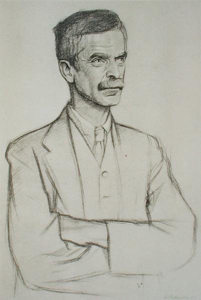 Portrait of John Lawrence Le Breton Hammond by William Rothenstein