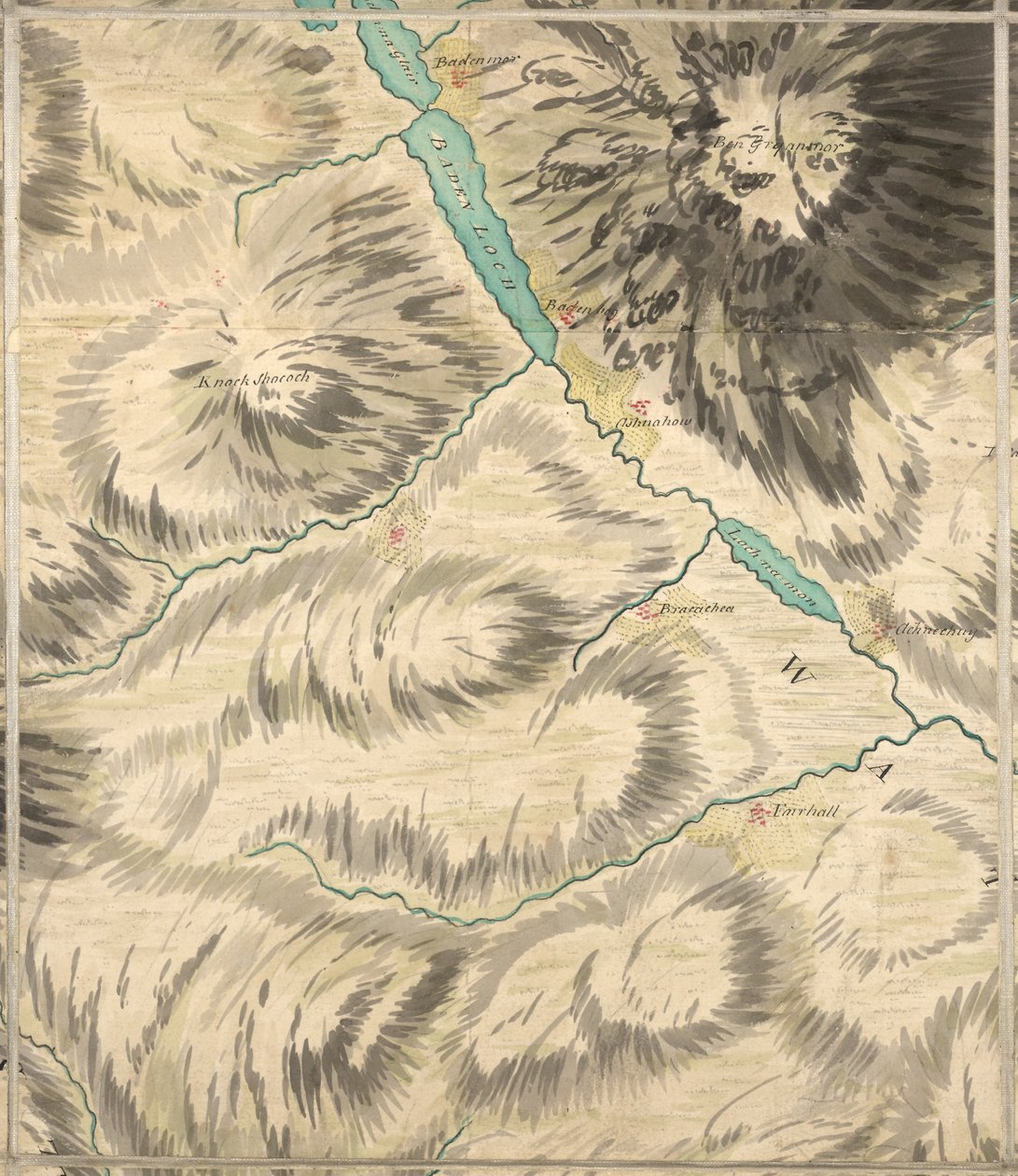 Loch Badenloch, Roy Military Survey of Scotland by William Roy