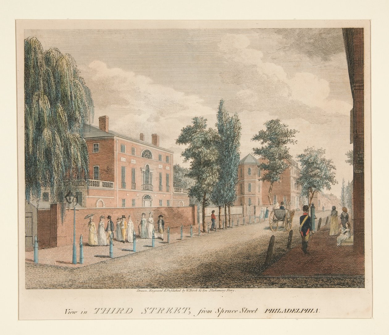 View in Third Street, from Spruce Street Philadelphia by William Russell Birch