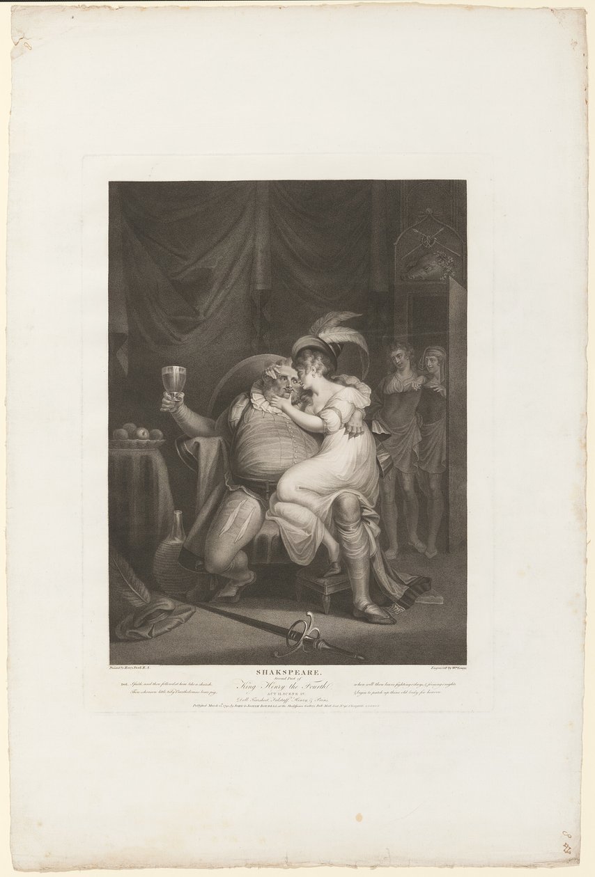 Prince Hal and Poins Surprise Falstaff with Doll Tearsheet by William Satchwell Leney