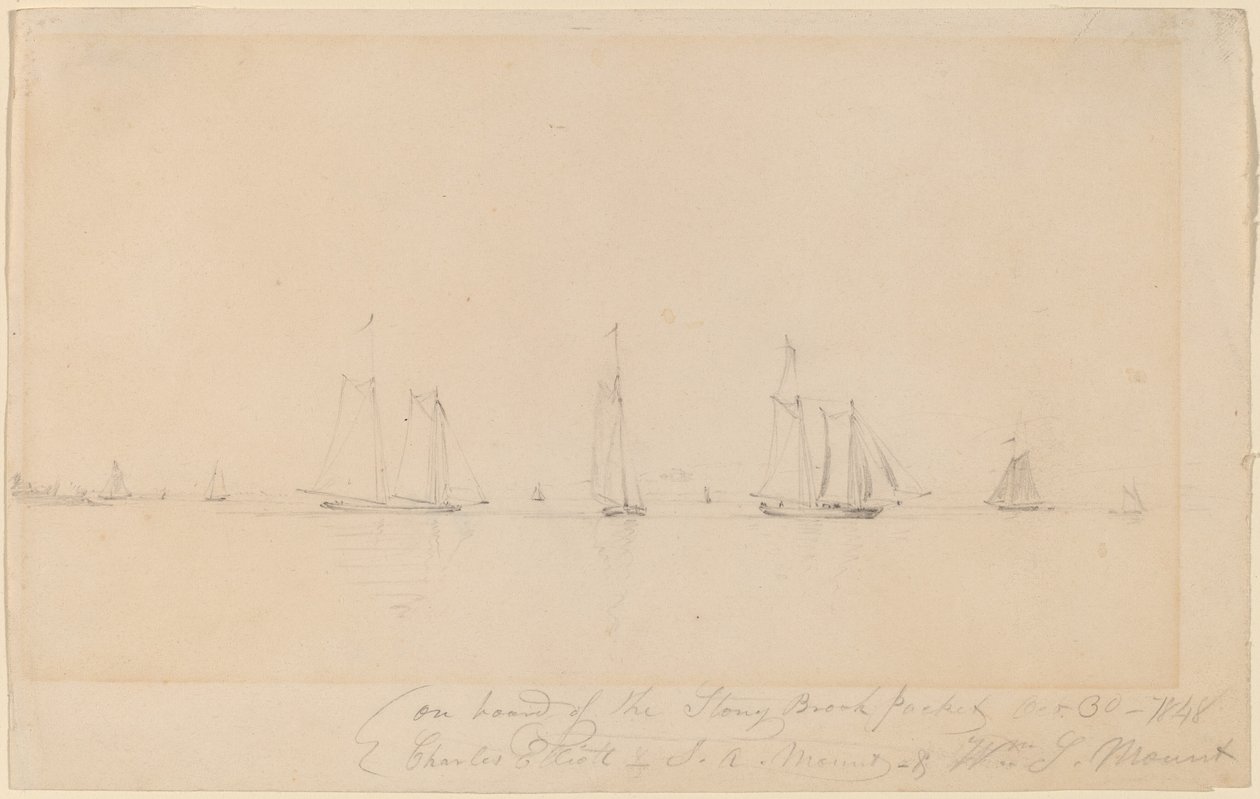On Board of the Stony Brook Packet by William Sidney Mount