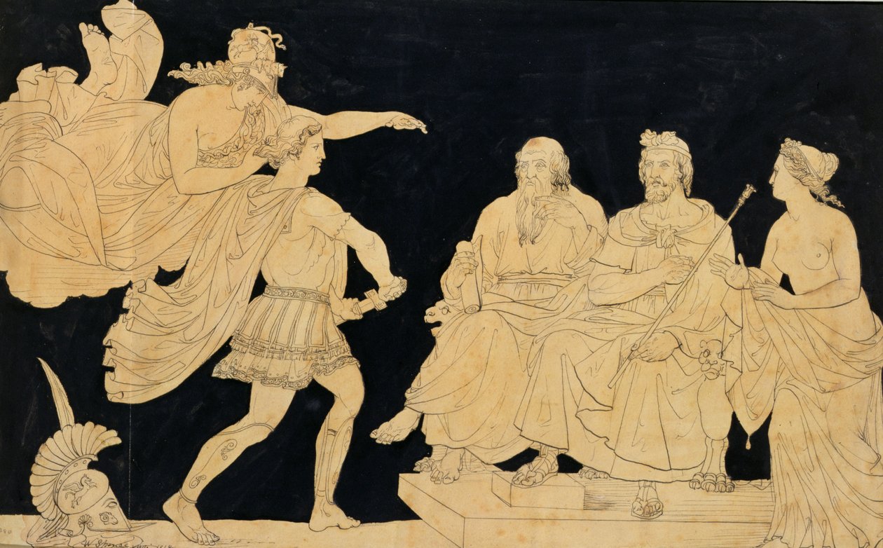 Achilles Restrained by Minerva from Rushing Upon Agamemnon by William Spence