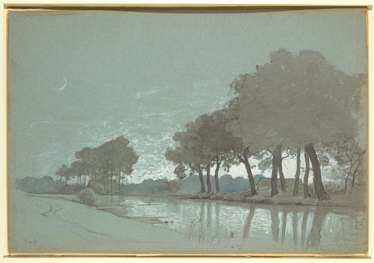 Canal Scene Near Bruges, Belgium, 1875–80 by William Stanley Haseltine