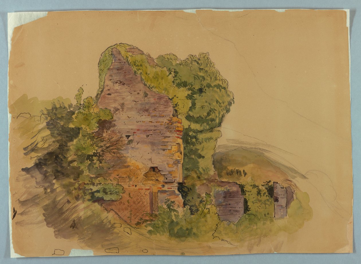 Tower Base, Sketch of Ruins in Forest by William Stanley Haseltine