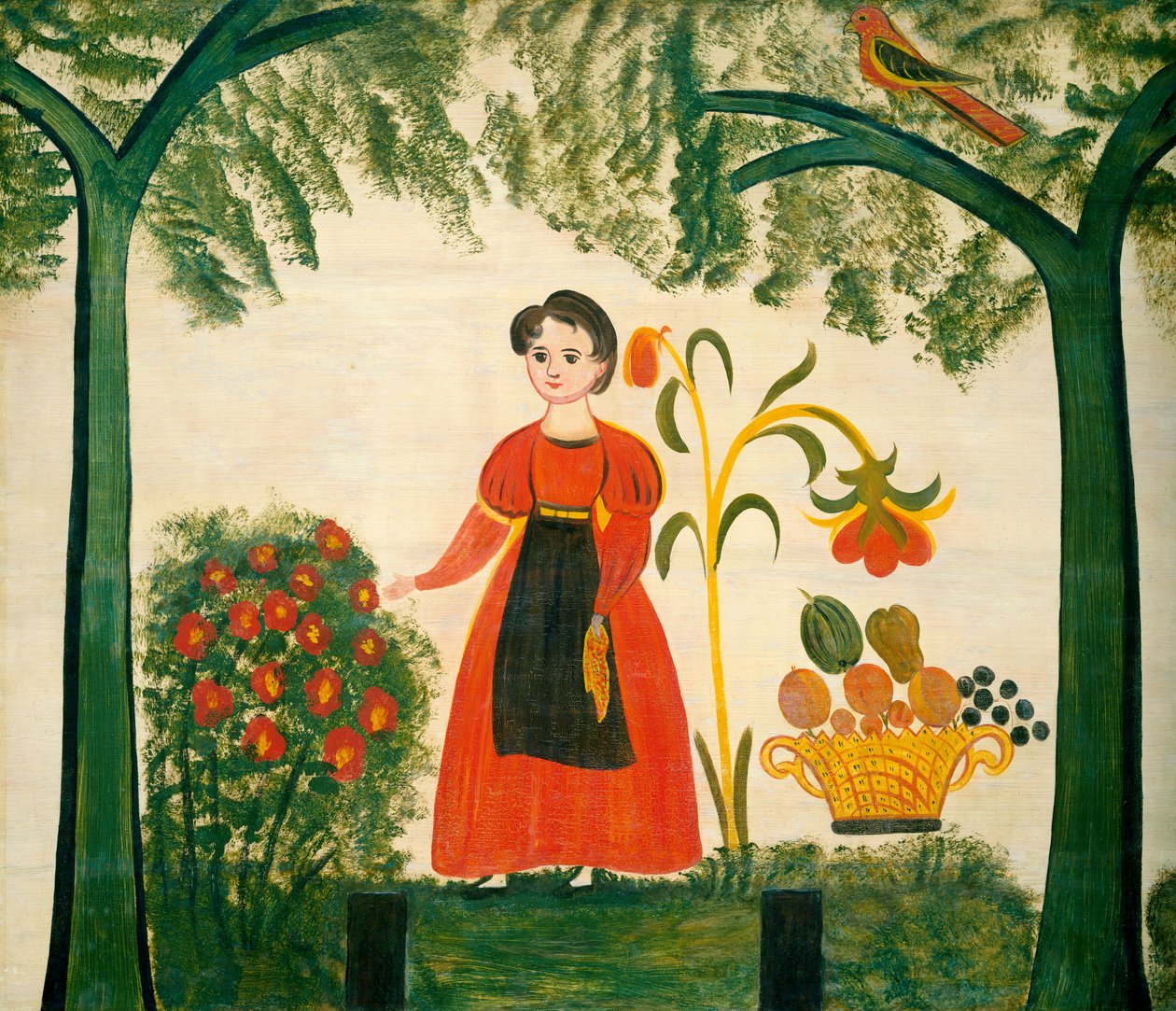 Girl in Red with Flowers and a Distelfink, c.1830 by William Stephen Coleman
