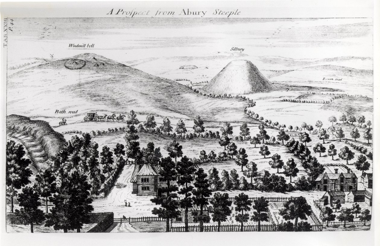 View from Avebury Steeple of Silbury Hill, Illustration from 
