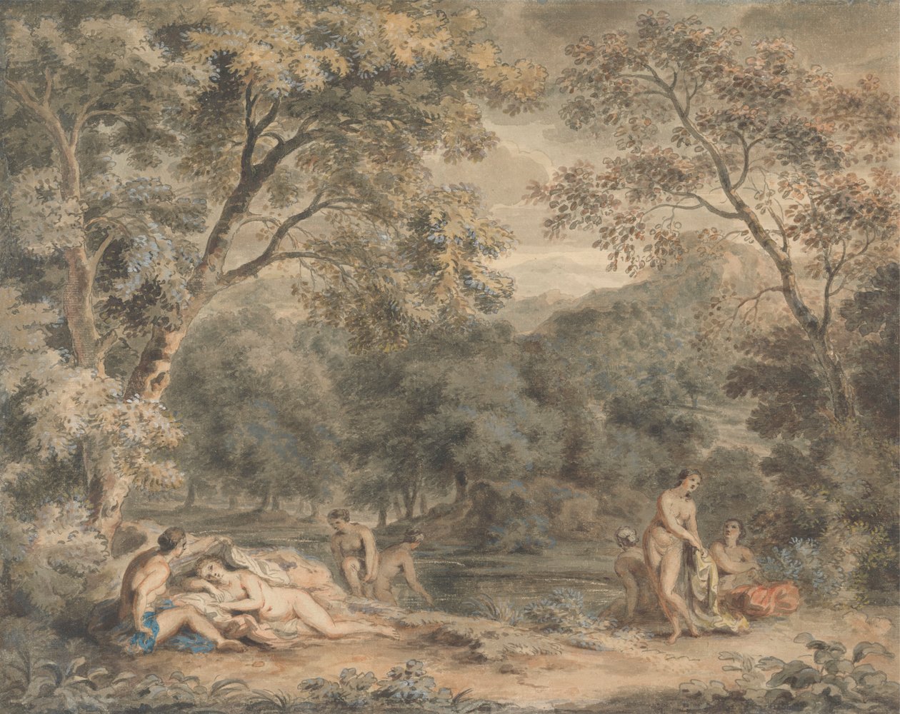 Nymphs Bathing in a Wooded Glade by William Taverner