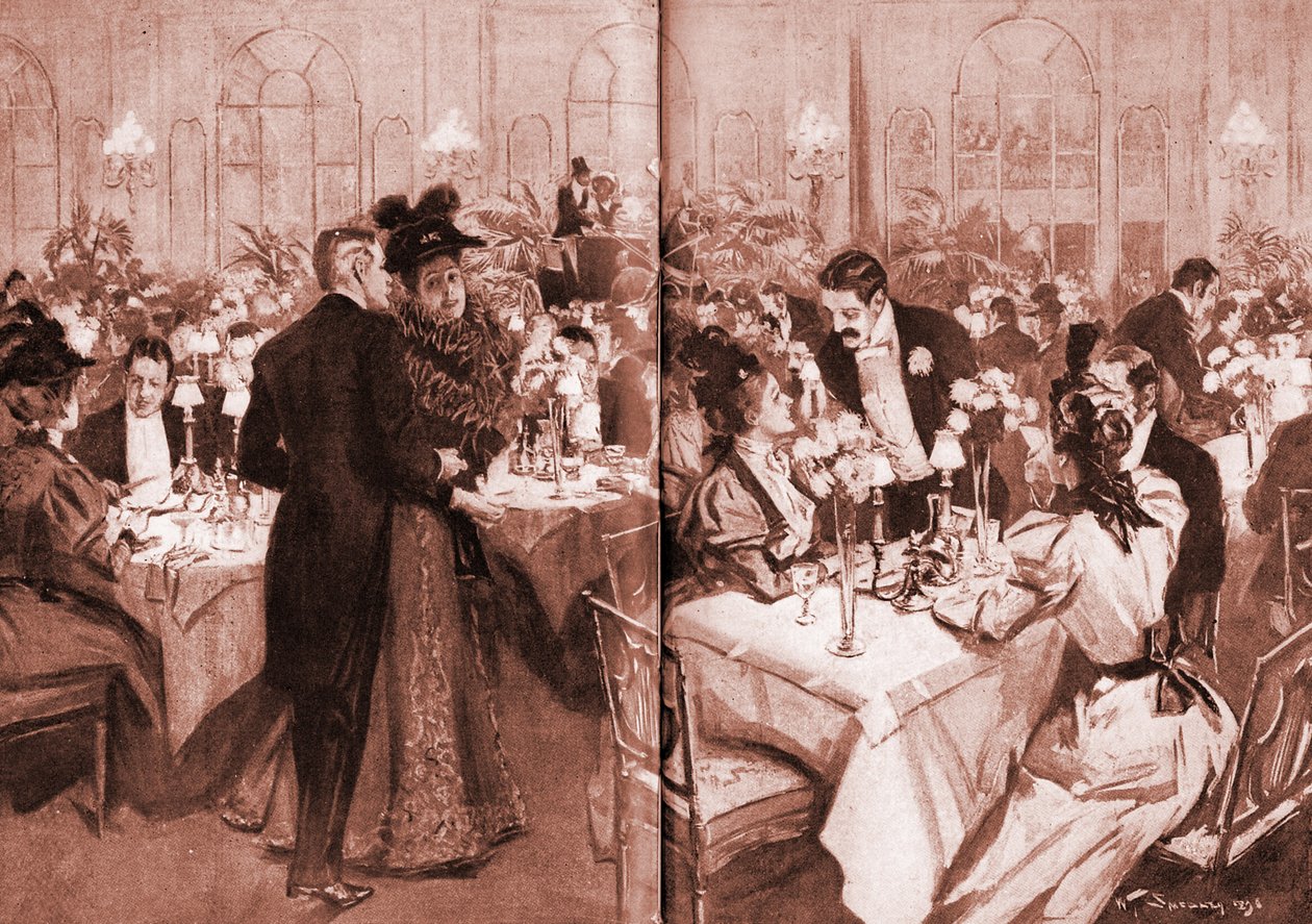 Members of High Society at the Waldorf Hotel by William Thomas Smedley